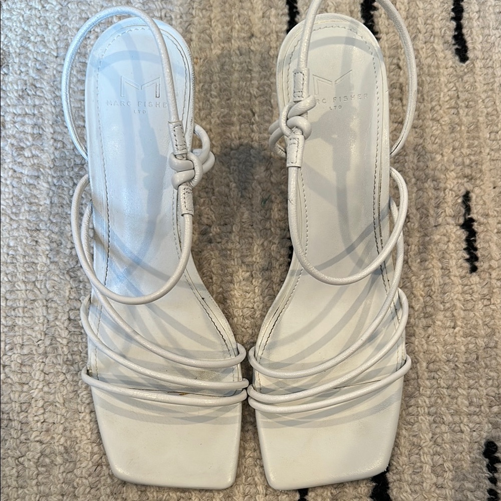 Marc Fisher White Strappy Sandals